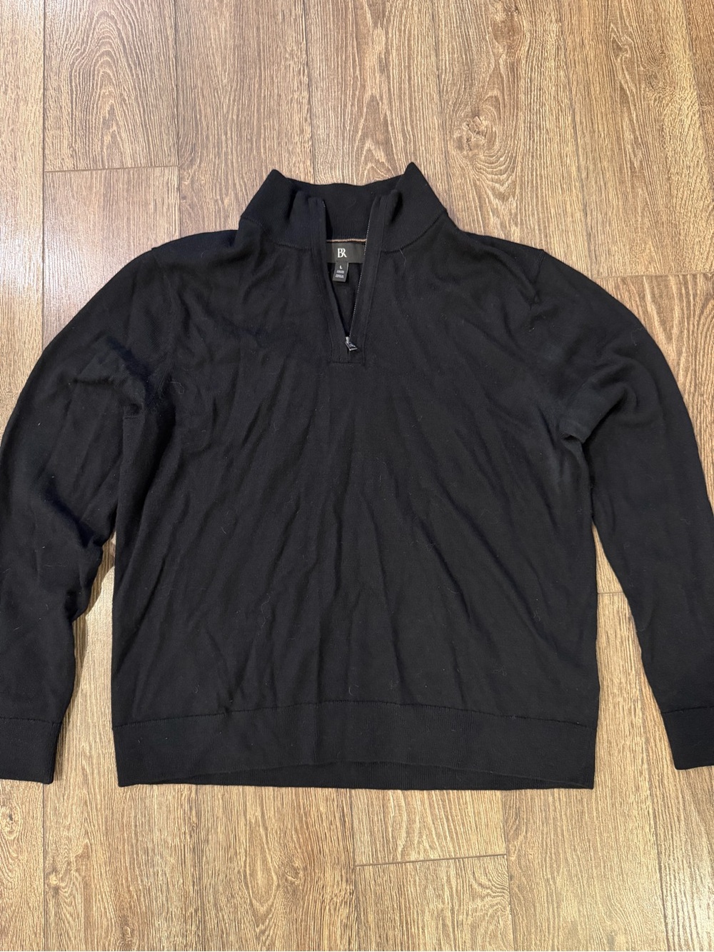 Banana Republic Men's Black Half-Zip Mock Neck Sweater